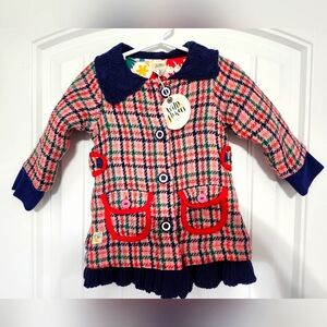 Wildflowers Matilda Jane Jacket Coat - Baby Girl Size 18 Months Plaid NWT